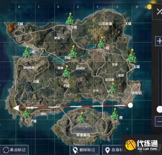 和平精英冰雪模式圣诞树刷新位置大全,物资获取固定点坐标图一览