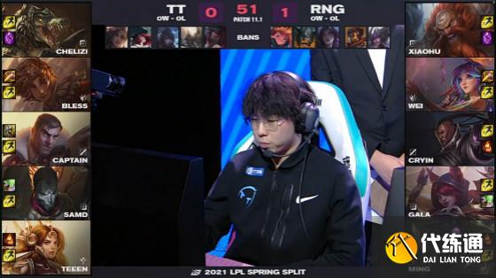 LOL：“TOP虎”首秀大成功，RNG 2-0横扫TT获胜