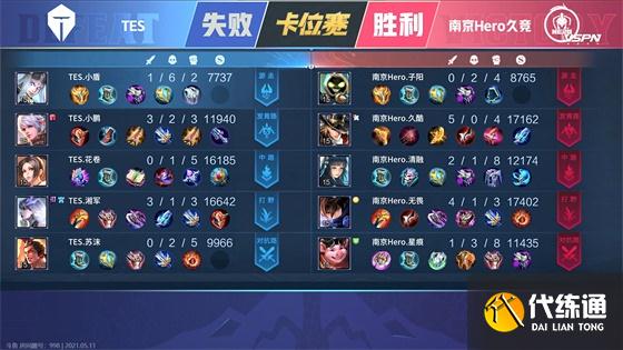 王者荣耀KPL：FMVP清融状态拉满！南京Hero久竞4:3战胜TES重回S组