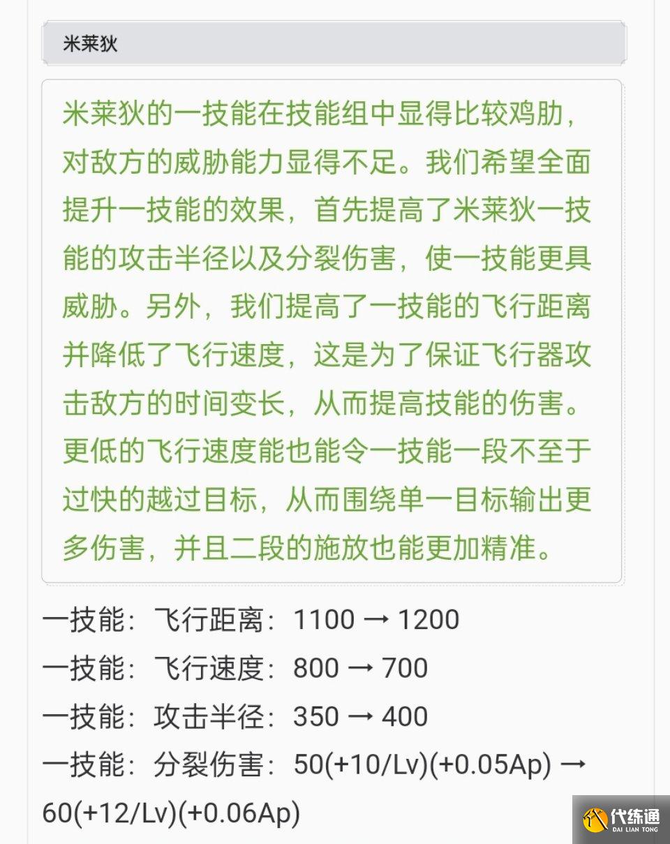 王者荣耀英雄调整,米莱狄一技能加强仍鸡肋,扁鹊二技能自动奶队友