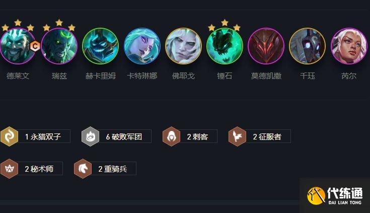 云顶之弈6破败德莱文阵容