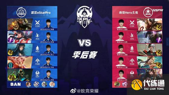 王者荣耀KPL：久哲BO7永远滴神！南京Hero久竞战胜武汉eStarPro