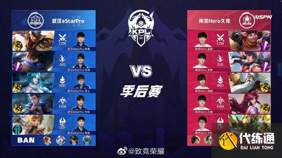 王者荣耀KPL：久哲BO7永远滴神！南京Hero久竞战胜武汉eStarPro