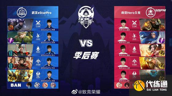 王者荣耀KPL：久哲BO7永远滴神！南京Hero久竞战胜武汉eStarPro