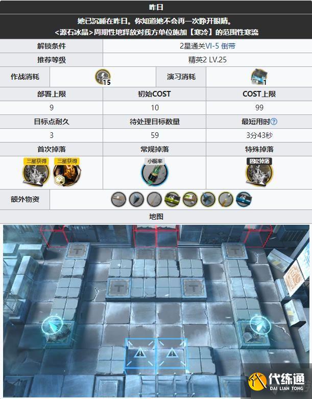 明日方舟vi-6突袭怎么打 vi-6昨日突袭三星通关技巧