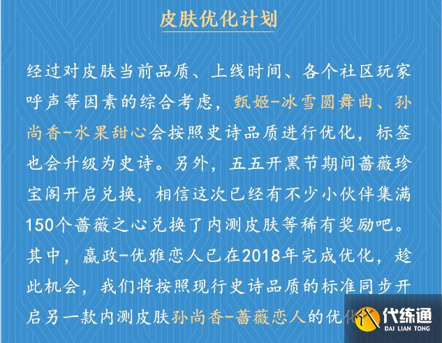 王者荣耀玩趣恶龙首次上线,蔷薇恋人即将优化,鲁班大师杨戬出新皮