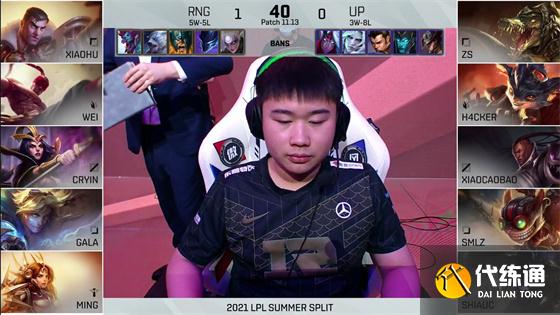 LOL-LPL：Xiaohu杰斯一炮双响瞬秒盲僧，RNG 2-0横扫UP豪取五连胜