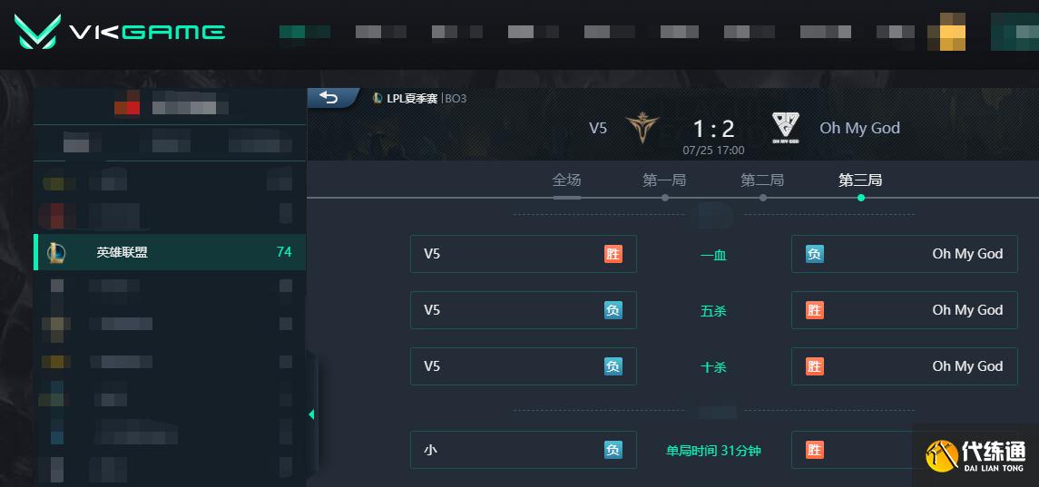 LOL-LPL：pzx赵信带队赢下赛季第二小局，V5苦战三局1-2不敌OMG