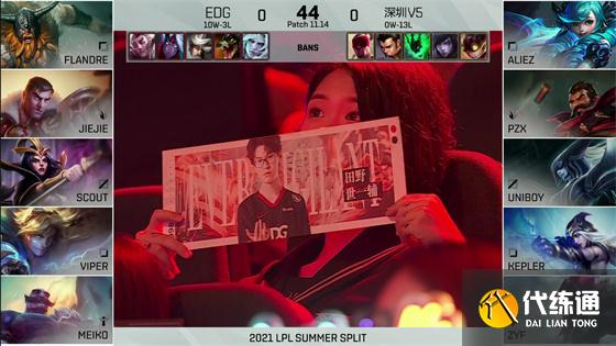 LOL-LPL：Jiejie首发完美节奏带动全局，EDG连下两局2-0横扫V5