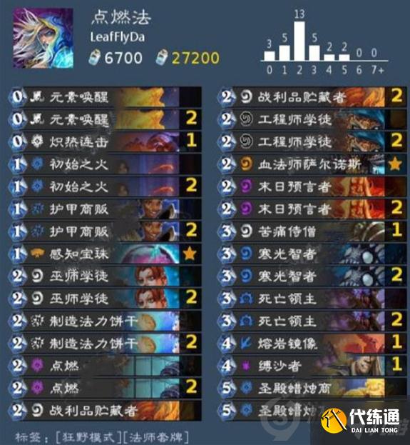 炉石传说点燃法卡组怎么搭配 炉石传说点燃法卡组搭配攻略