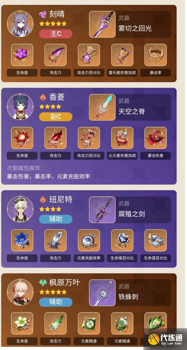 《原神》2.1版刻晴电感与超载队搭配推荐