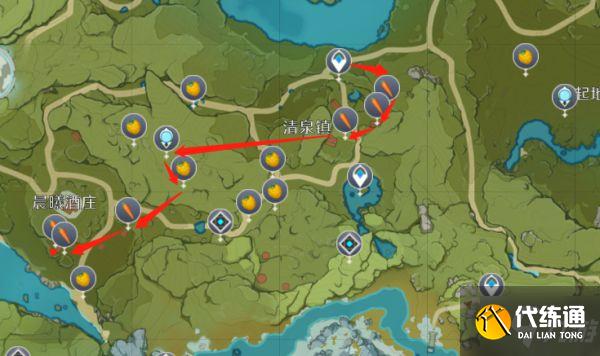 《原神》四方和平料理材料采集路线