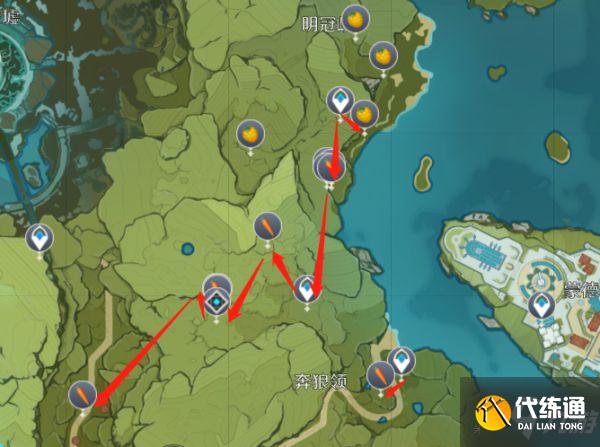 《原神》四方和平料理材料采集路线