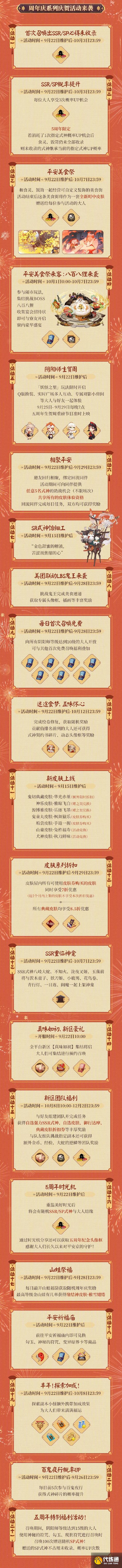 《阴阳师》五周年什么时候 五周年庆活动时间