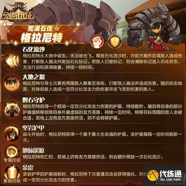 剑与远征格拉尼特赏金试炼攻略 荒漠石傀试炼阵容推荐