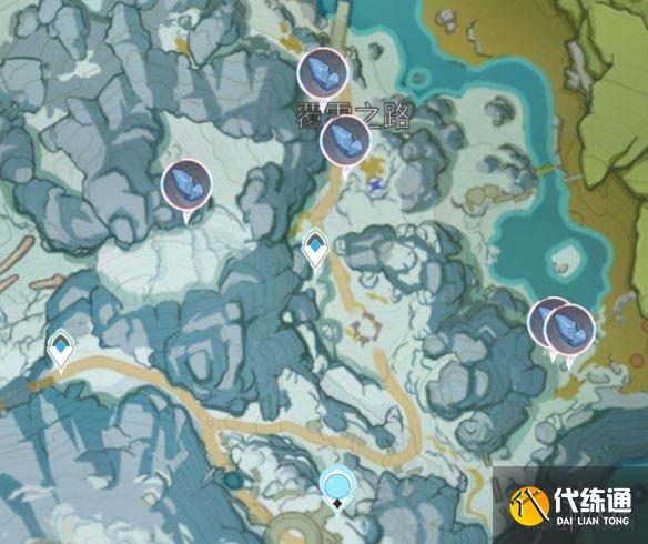 《原神手游》2.1雪山星银矿石分布 2.1雪山星银矿采集路线推荐