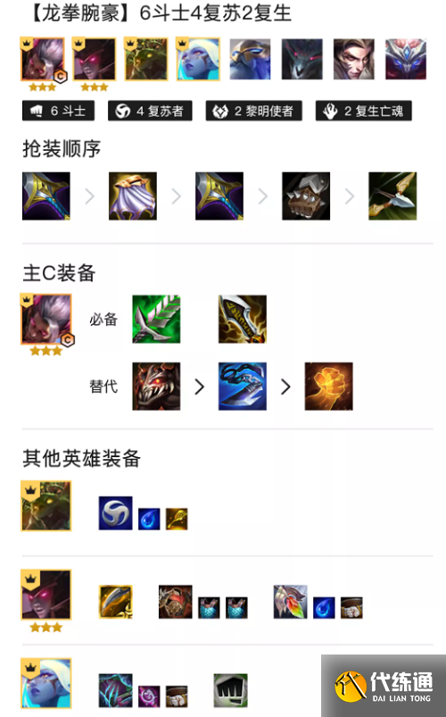 金铲铲之战龙拳腕豪阵容推荐一览