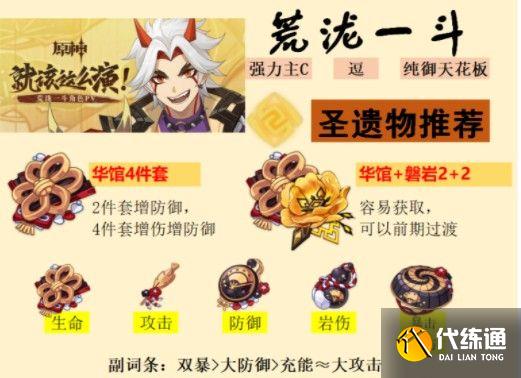 原神荒泷一斗圣遗物词条推荐：武器阵容选择攻略！[多图]图片1