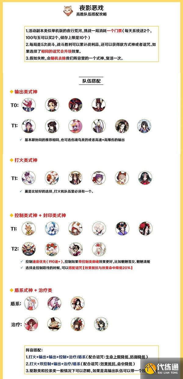 阴阳师夜影恶戏式神阵容怎么搭配-夜影恶戏式神阵容搭配攻略