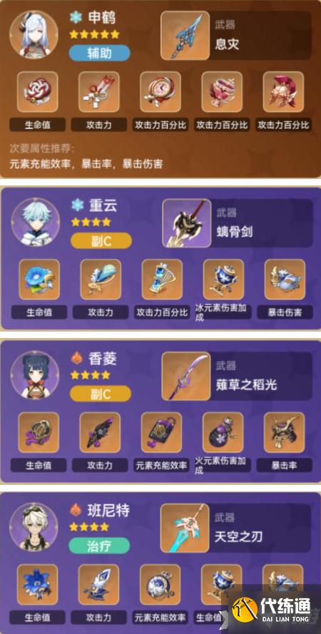 《原神》申鶴國家隊搭配攻略