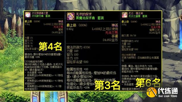 《DNF》合金战士职业神话装备排名解析