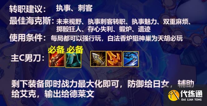 云顶之弈s6.5VIP男刀阵容搭配攻略 云顶之弈s6.5VIP男刀阵容搭配攻略