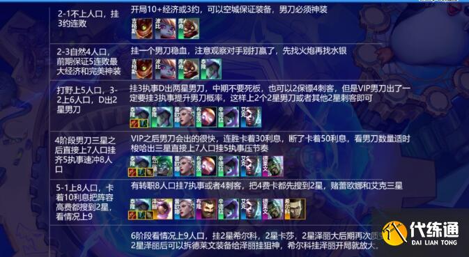 云顶之弈s6.5VIP男刀阵容搭配攻略 云顶之弈s6.5VIP男刀阵容搭配攻略
