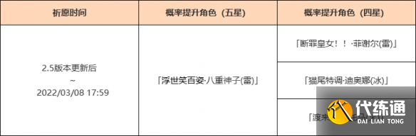 原神八重神子up池四星角色有哪些?八重神子up池四星角色一览