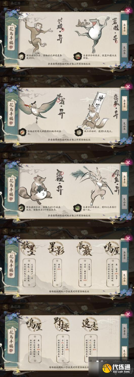 《阴阳师》画巡游玩法介绍 SP花鸟卷活动妙笔绘世画巡游花鸟手稿一览