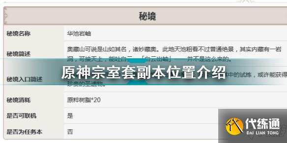 原神宗室套在哪刷 原神宗室套副本位置介绍