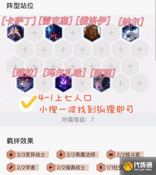 金铲铲之战变异减蓝狐狸阵容玩法详解