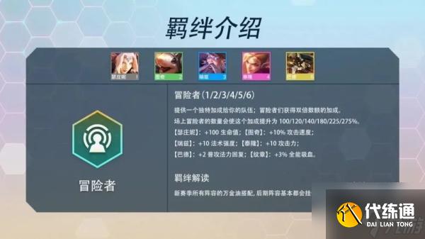 云顶之弈S7冒险者羁绊效果一览