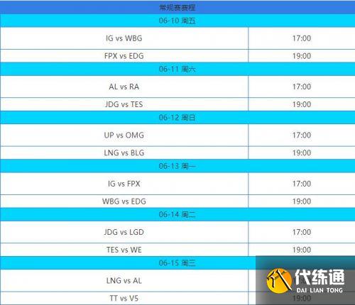 2022夏季赛lpl赛程安排时间表一览
