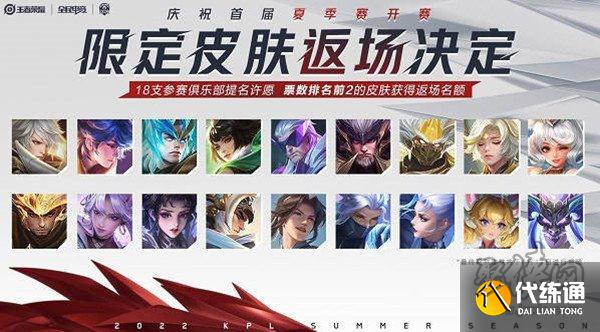 王者荣耀KPL开赛限定皮肤 限定皮肤返场名单2022
