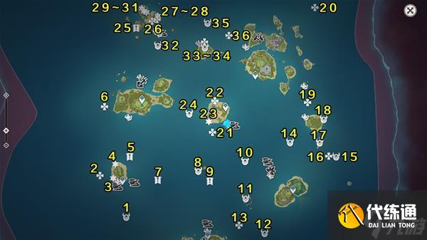 《原神》2.8版金苹果群岛海上宝箱位置说明