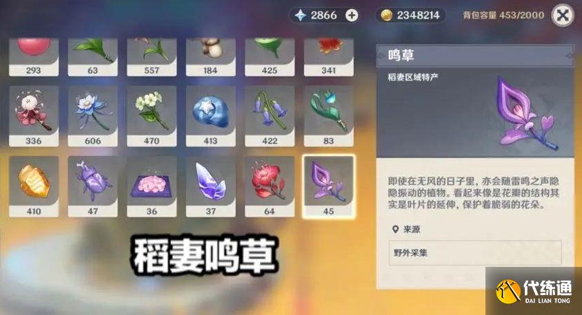 原神鸣神草 原神鸣神草