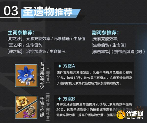 原神迪奥娜圣遗物及武器搭配推荐一览 迪奥娜用什么圣遗物武器好