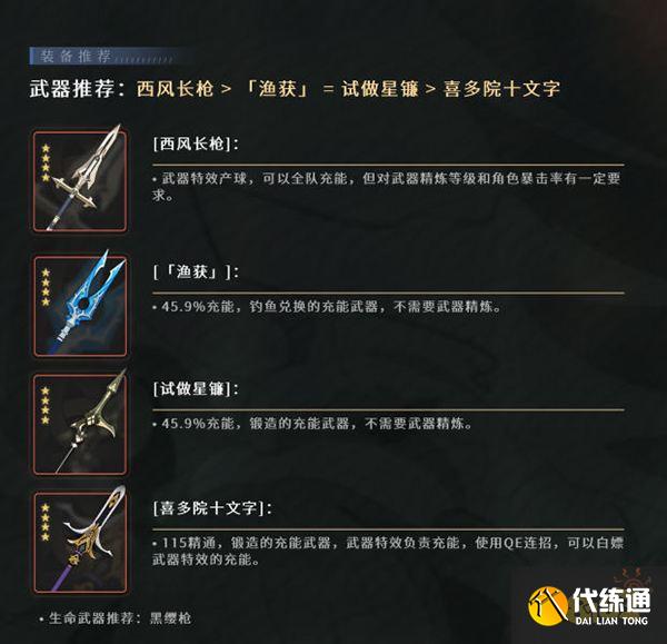 原神坎蒂丝四星武器推荐一览 坎蒂丝用什么平民武器好