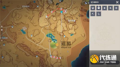 原神刺葵木快速采集路线图分享