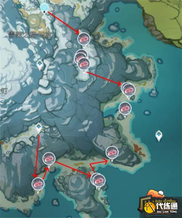 原神冷鲜肉采集路线图一览4.png