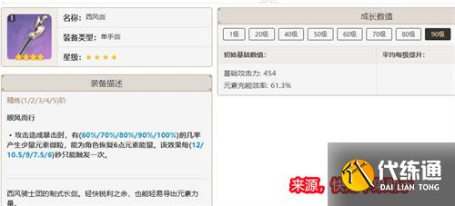 原神班尼特用原木刀还是西风剑好