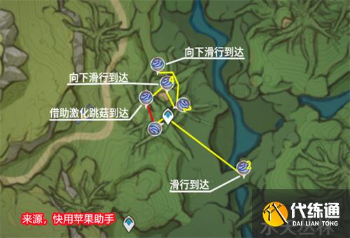 原神树王圣体菇采集路线图 快速采集路线攻略