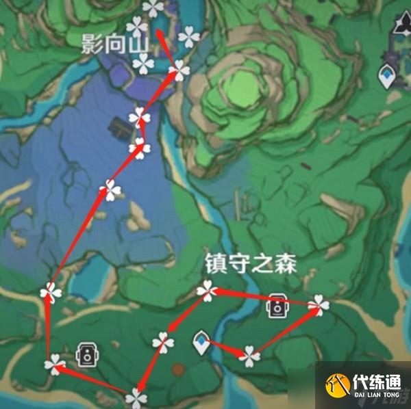 《原神》3.2版绯樱绣球高效采集路线分享