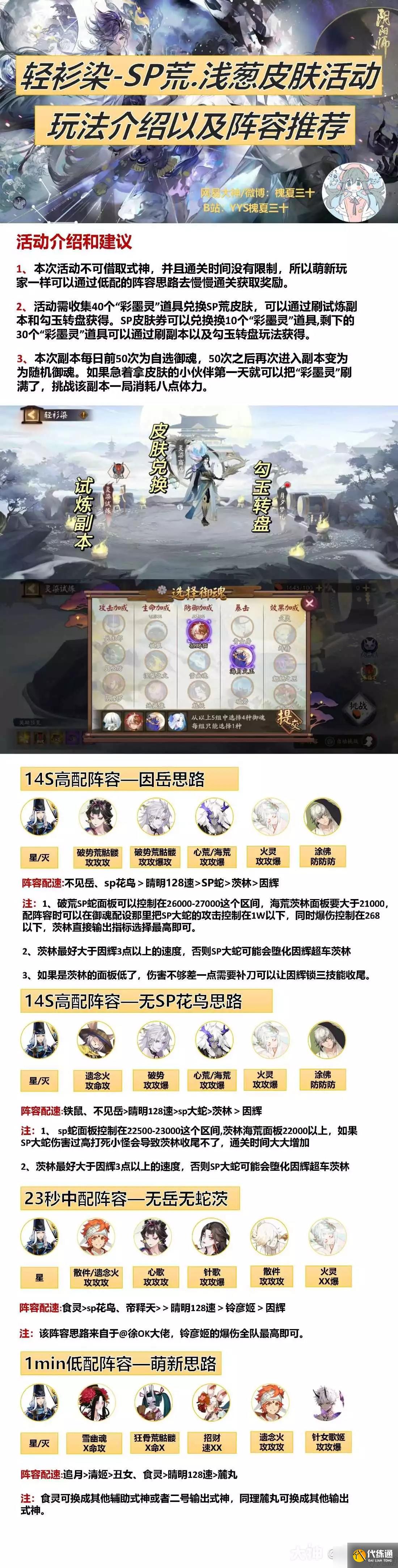 《阴阳师》轻衫染活动攻略阵容推荐