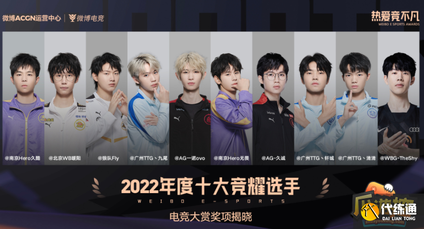 王者荣耀2022年微博十大竞耀选手是谁 王者荣耀2022年微博十大竞耀选手是谁