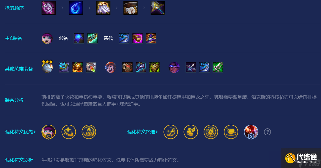 金铲铲之战S8吉祥物璐璐阵容站位及运营方案推荐