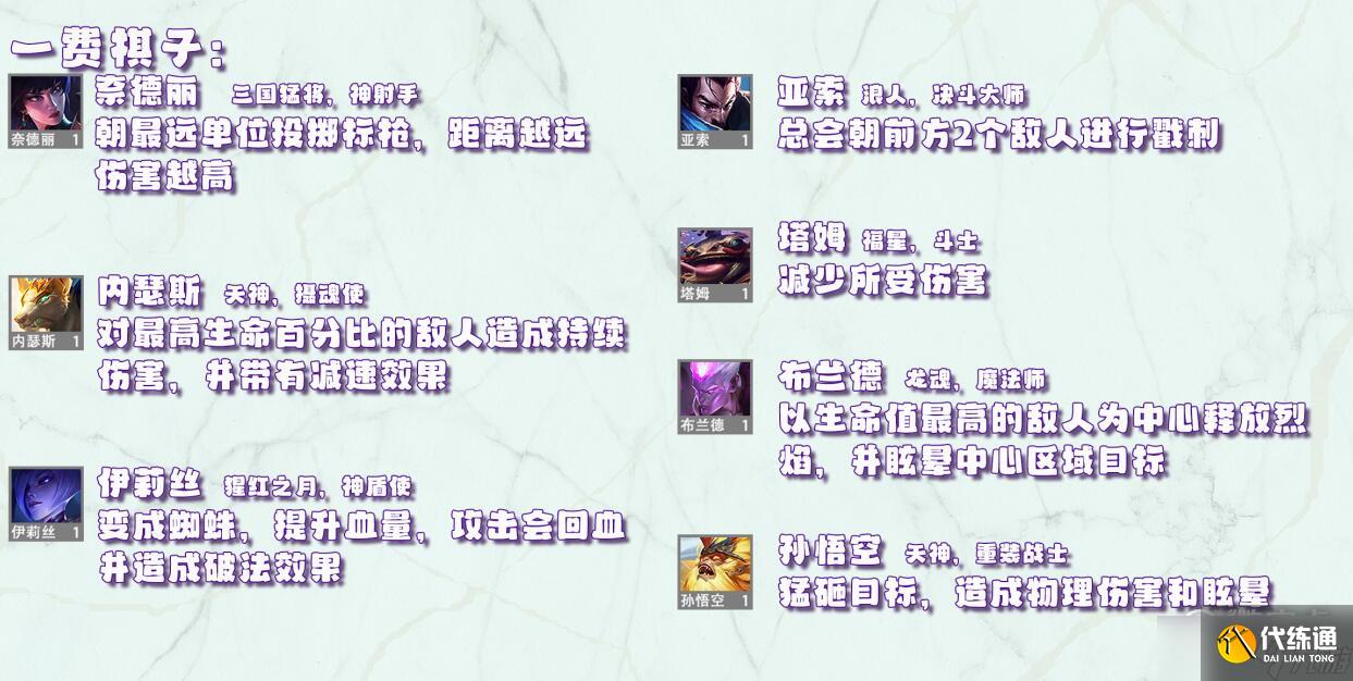 《金铲铲之战》天选福星版本全棋子技能介绍