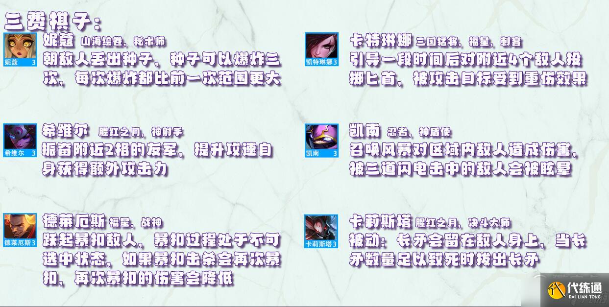 《金铲铲之战》天选福星版本全棋子技能介绍