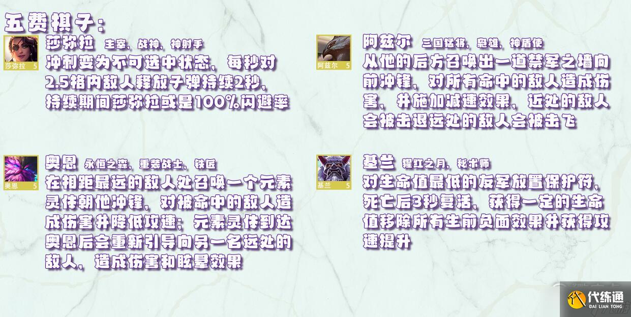 《金铲铲之战》天选福星版本全棋子技能介绍