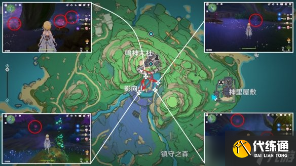 原神绯樱绣球分布图 3.5绯樱绣球收集路线